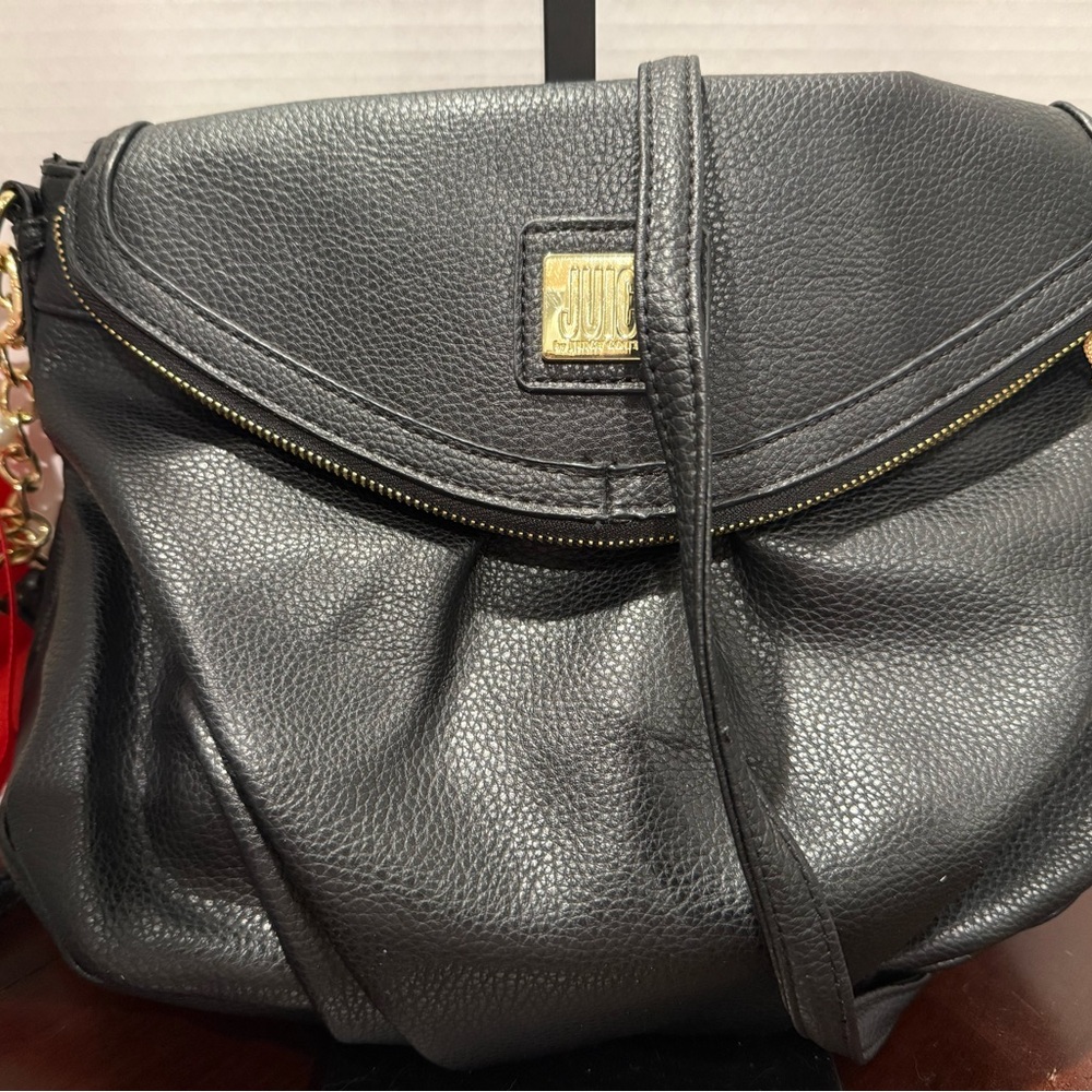 Juicy Couture Black Leather item Tunnel Flap Crossbody Purse